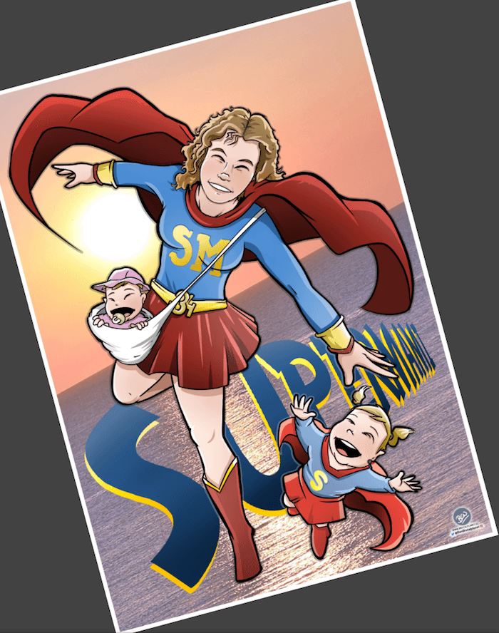 Ilustración Caricatura Personalizada - SuperMami 4