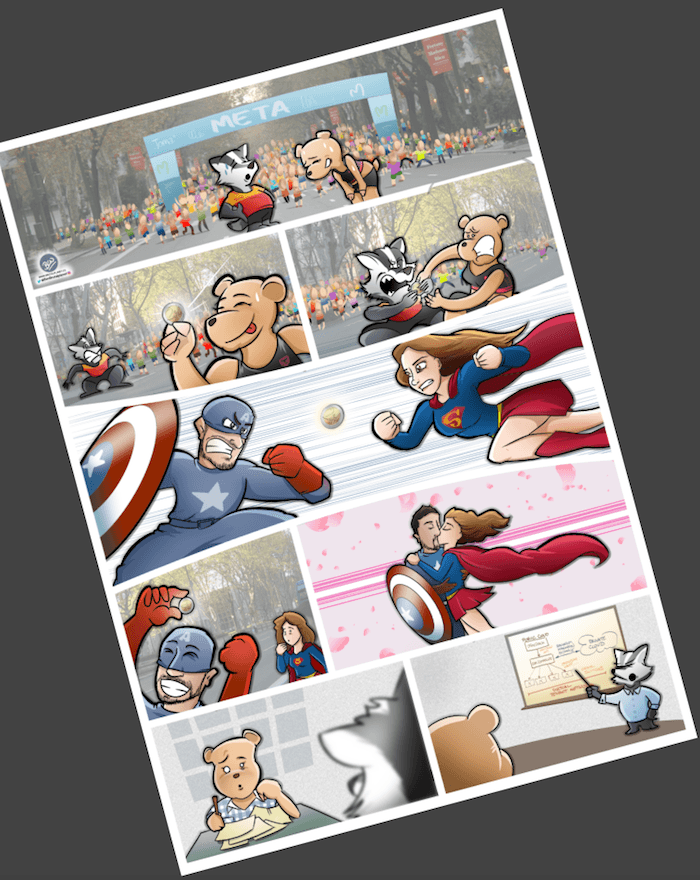 Ilustración Cómic Personalizado - Tejón Topo y la moneda de dos euros - Caricatura Personalizada 5