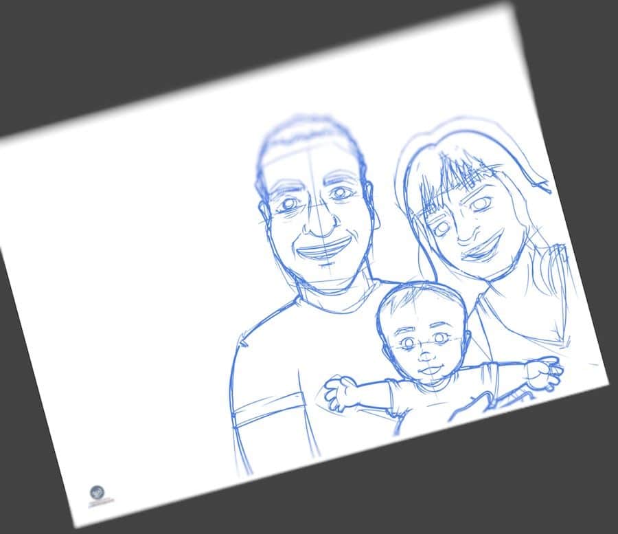 Ilustración - Caricatura Personalizada - Foto Familiar - Tu Vida En Cómic 1