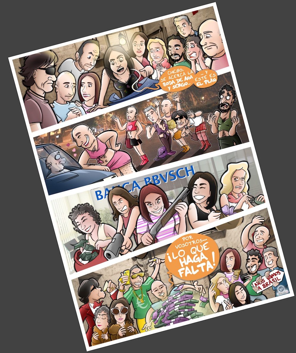 Ilustración - Cómic Personalizado - Caricaturas Personalizadas - Regalo de boda