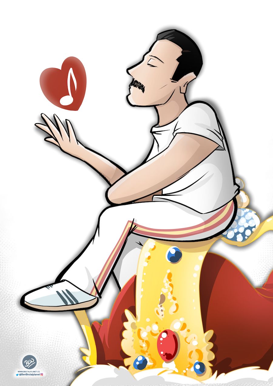 Ilustración homenaje a Freddie Mercury