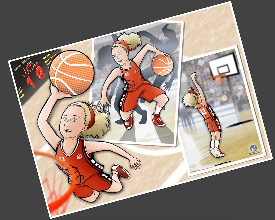 Ilustración - Caricatura Personalizada - Pasión por el baloncesto 1