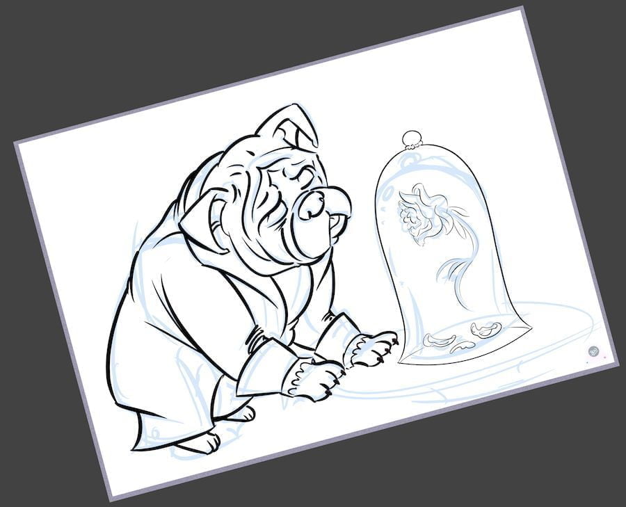 Ilustración Infantil - Bestia y la Rosa encerrada 2