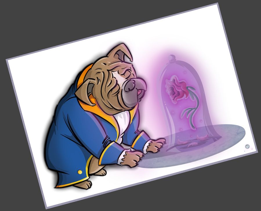 Ilustración Infantil - Bestia y la Rosa encerrada 3