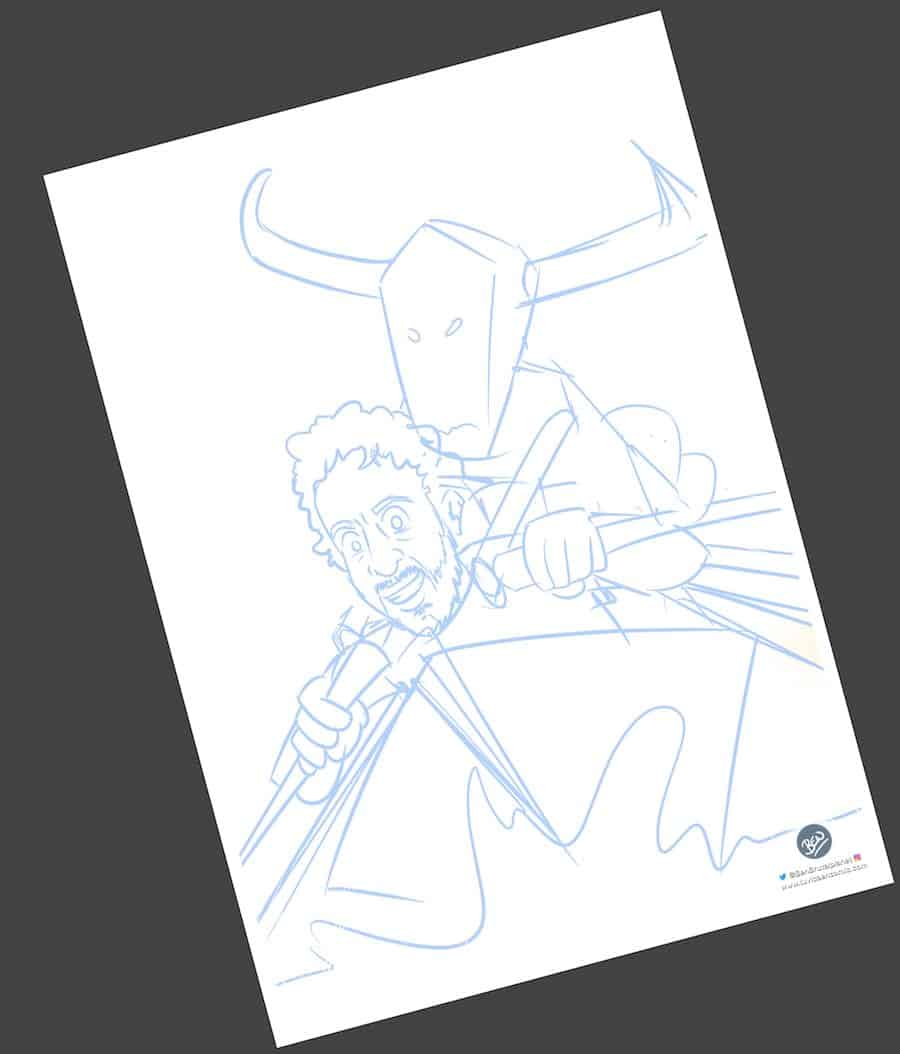 Caricatura Personalizada - Toros y traineras - Ilustración personalizada - tuvidaencomic.com - BEN - 1