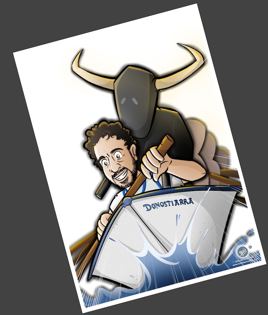 Caricatura Personalizada - Toros y traineras - Ilustración personalizada - tuvidaencomic.com - BEN - 3