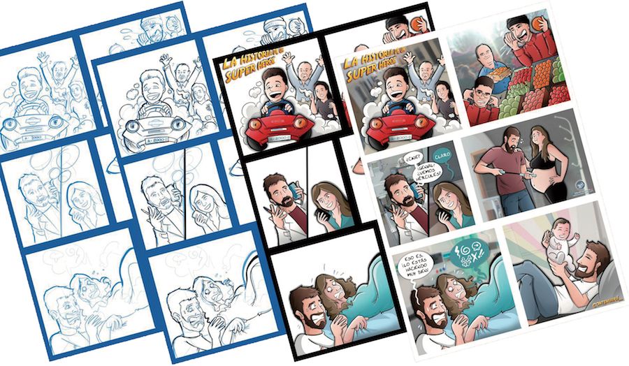 Composición Ilustración Personalizada - Historia del superhéroe de la familia - cómic personalizado - caricatura personalizada - tuvidaencomic.com - BEN - 5