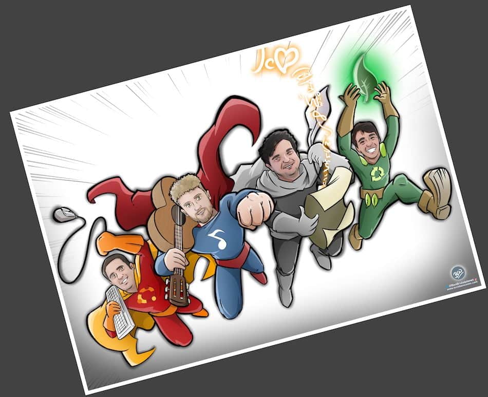Ilustración Personalizada - Amigos y Superhéroes - Caricatura Personalizada - tuvidaencomic.com - BEN - 3