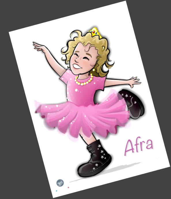 Ilustración personalizada - Afra la Bailarina - caricatura personalizada - tuvidaencomic.com - BEN - 3